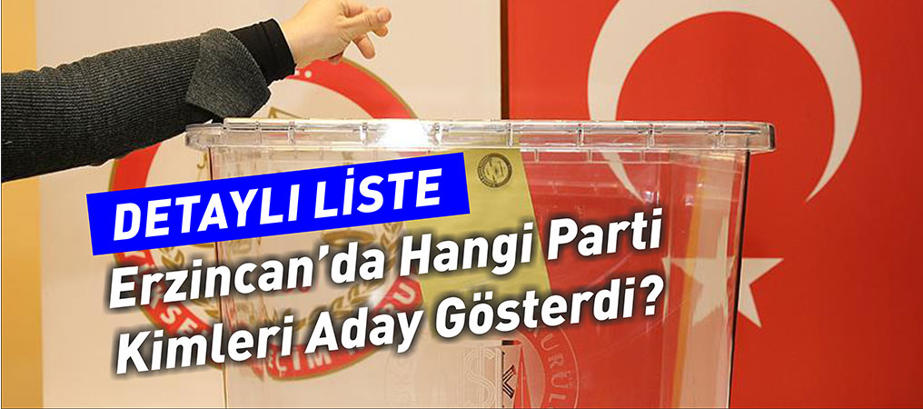 AK Parti, MHP, CHP, Yeniden Refah Partisi ve Memleket Partisi Erzincan Milletvekili Adayları