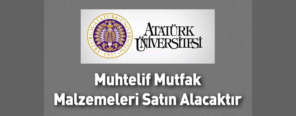 Atatürk Üniversitesi Muhtelif Mutfak Malzemeleri Satın Alacaktır