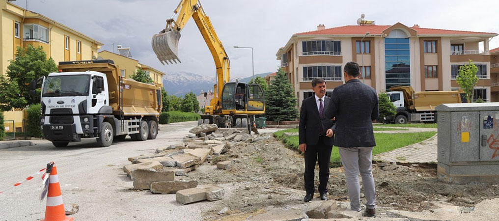 Başkan Aksun Devam Eden Çalışmaları Yerinde İnceledi