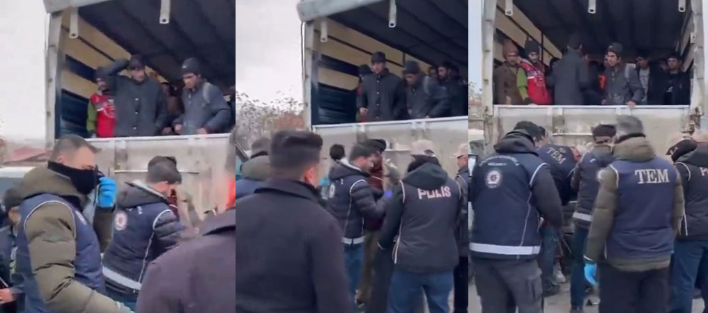 Durdurulan Kamyon Kasasında 99 Kaçak Göçmen İle 3 Organizatör Yakalandı