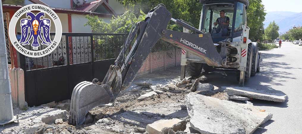 Erzincan Belediyesi Üst Yapı Çalışmalarına Devam Ediyor