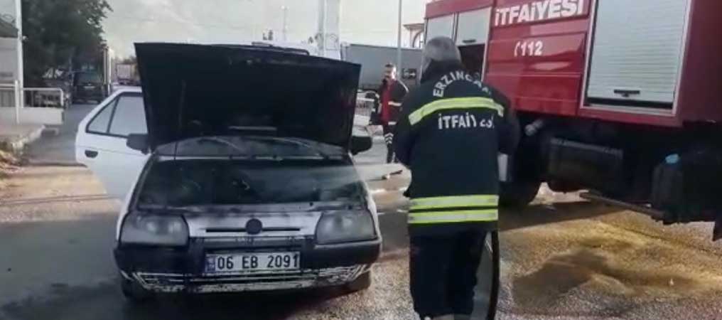 Erzincan’da Araç Yangını
