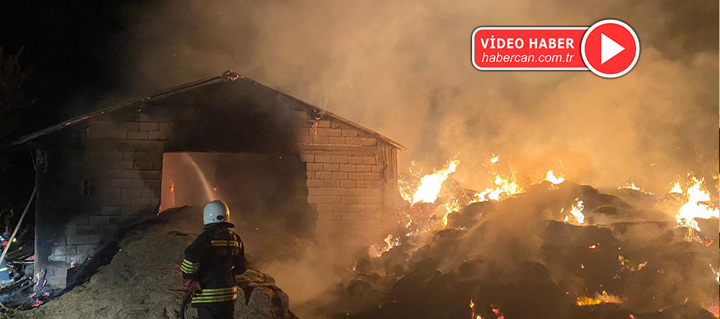 Erzincan’da Samanlık Yangını: 100 Ton Saman Yandı