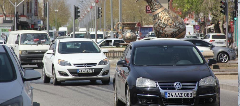Erzincan’da Trafiğe Kayıtlı Araç Sayısı 69 Bin 149 Oldu