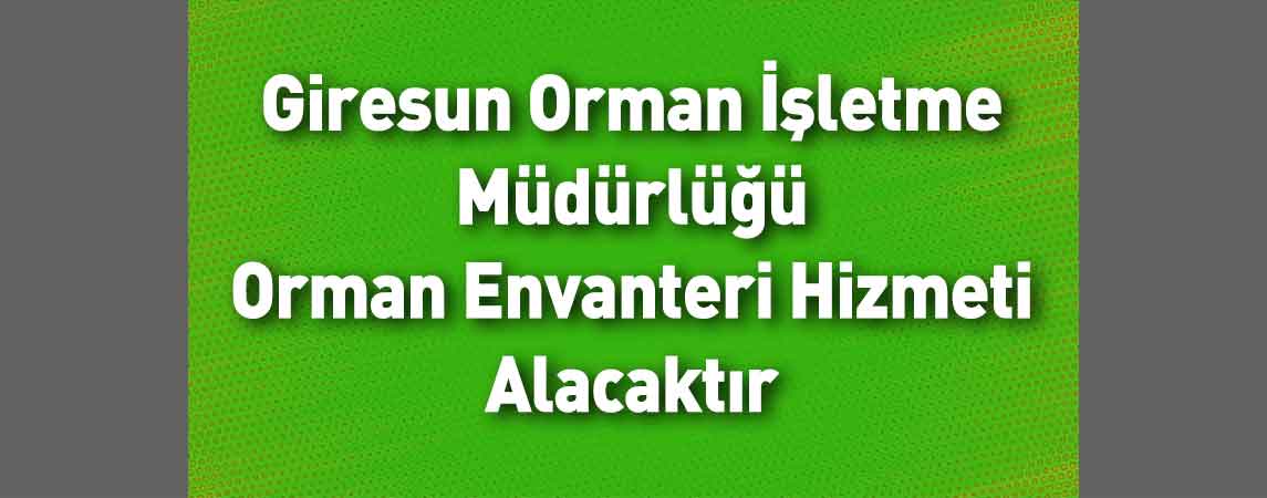 Giresun Orman İşletme Müdürlüğü Orman Envanteri Hizmeti Alacaktır