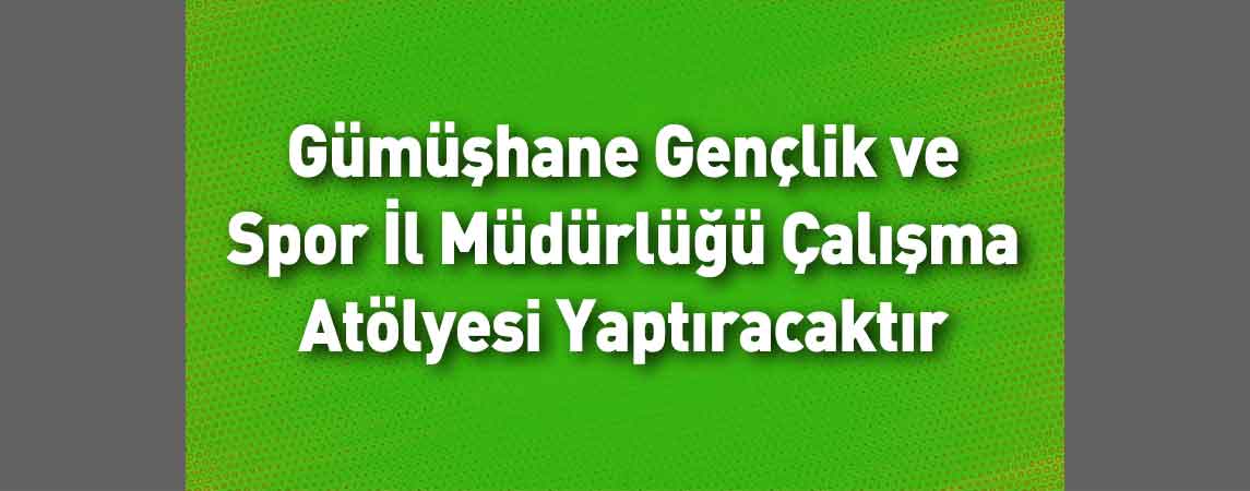 Gümüşhane Gençlik ve Spor İl Müdürlüğü Çalışma Atölyesi Yaptıracaktır