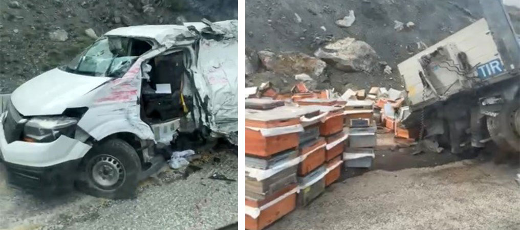Kovan Yüklü Tır İle Minibüs Çarpıştı: 3 Yaralı
