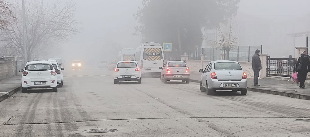 Erzincan Güne Sis İle Uyandı. Soğuk Hava Nedeniyle Araç Camları Buz Tuttu