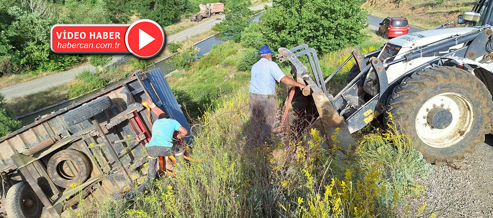 Traktöre Takılı Römork Şarampole Uçtu