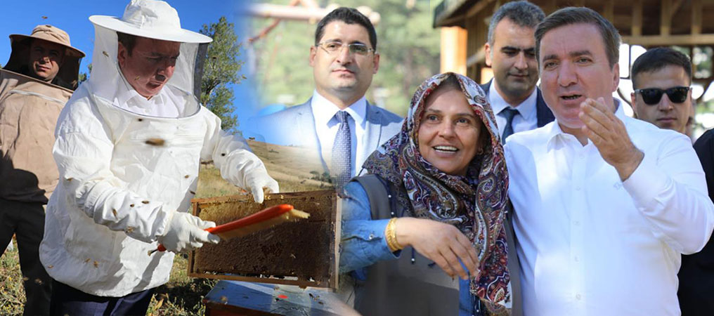 Vali Aydoğdu Arıcı Kıyafeti Giyerek Bal Hasadı Yaptı