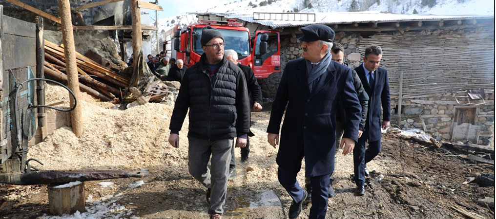 Vali Makas’tan, Yangınzede Aileye Ziyaret