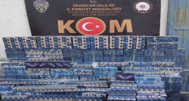 Erzincan'da 7 bin 900 paket kaçak sigara ele geçirildi